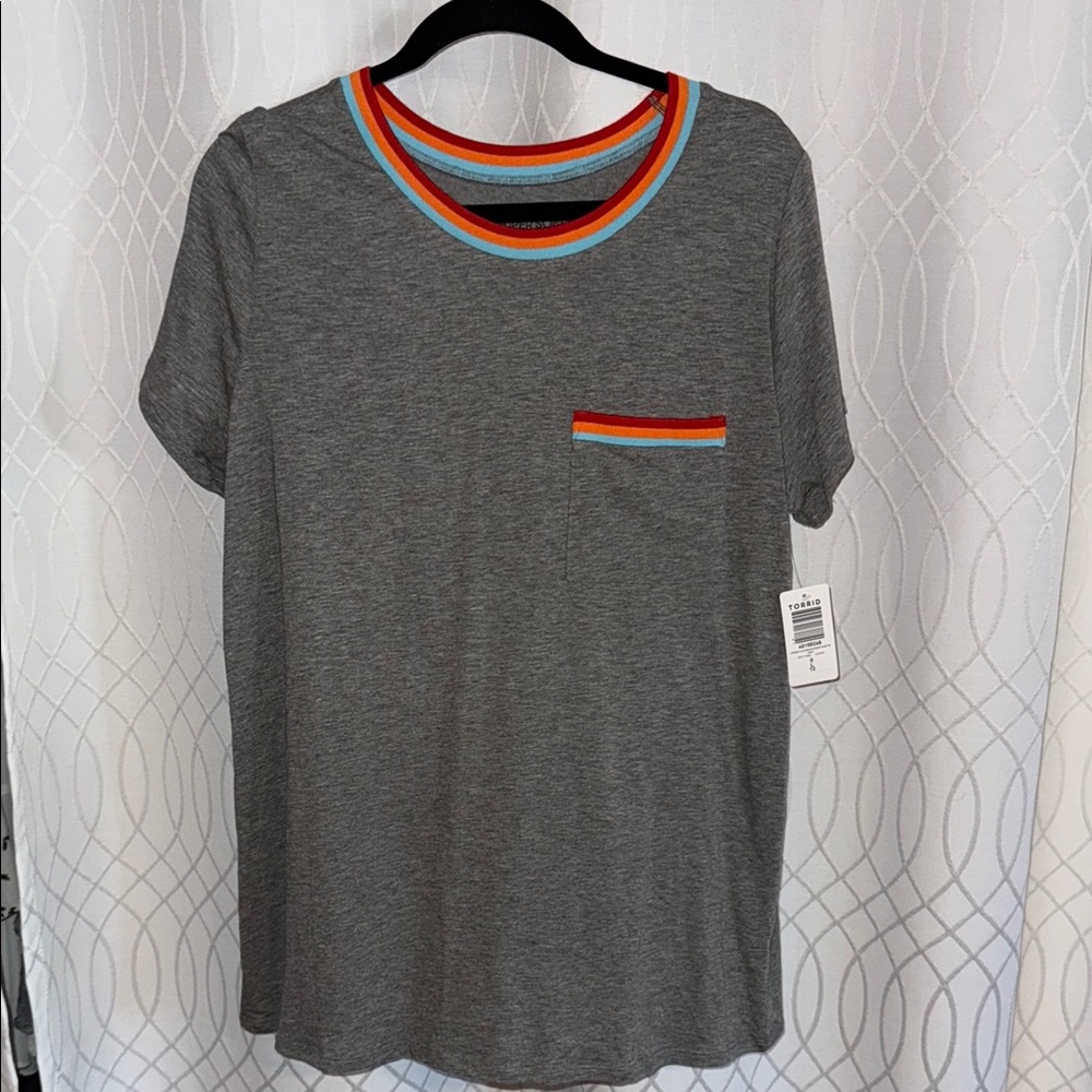 Torrid Gray Super Soft Slub Jersey Short Sleeve Tee
